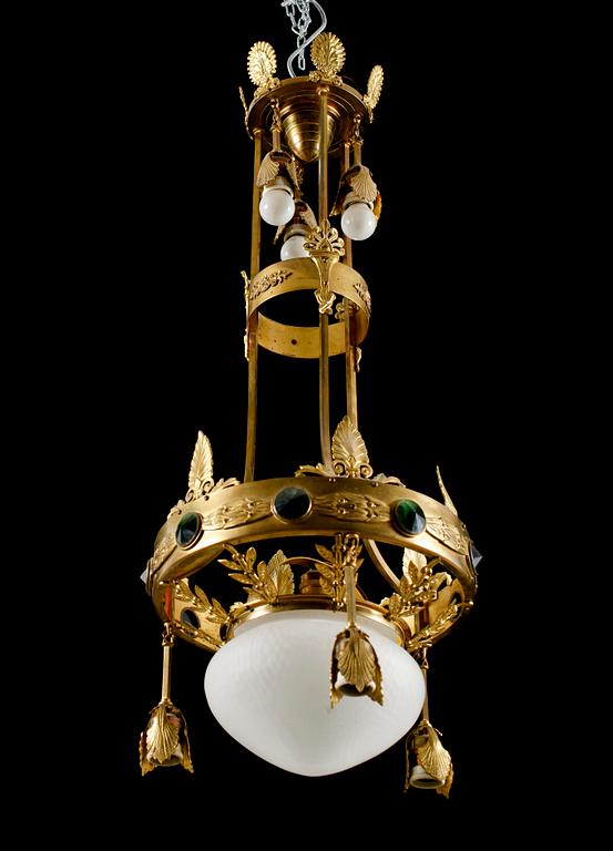 TAKLAMPA, jugend, sekelskiftet 1900. Höjd ca 100 cm.