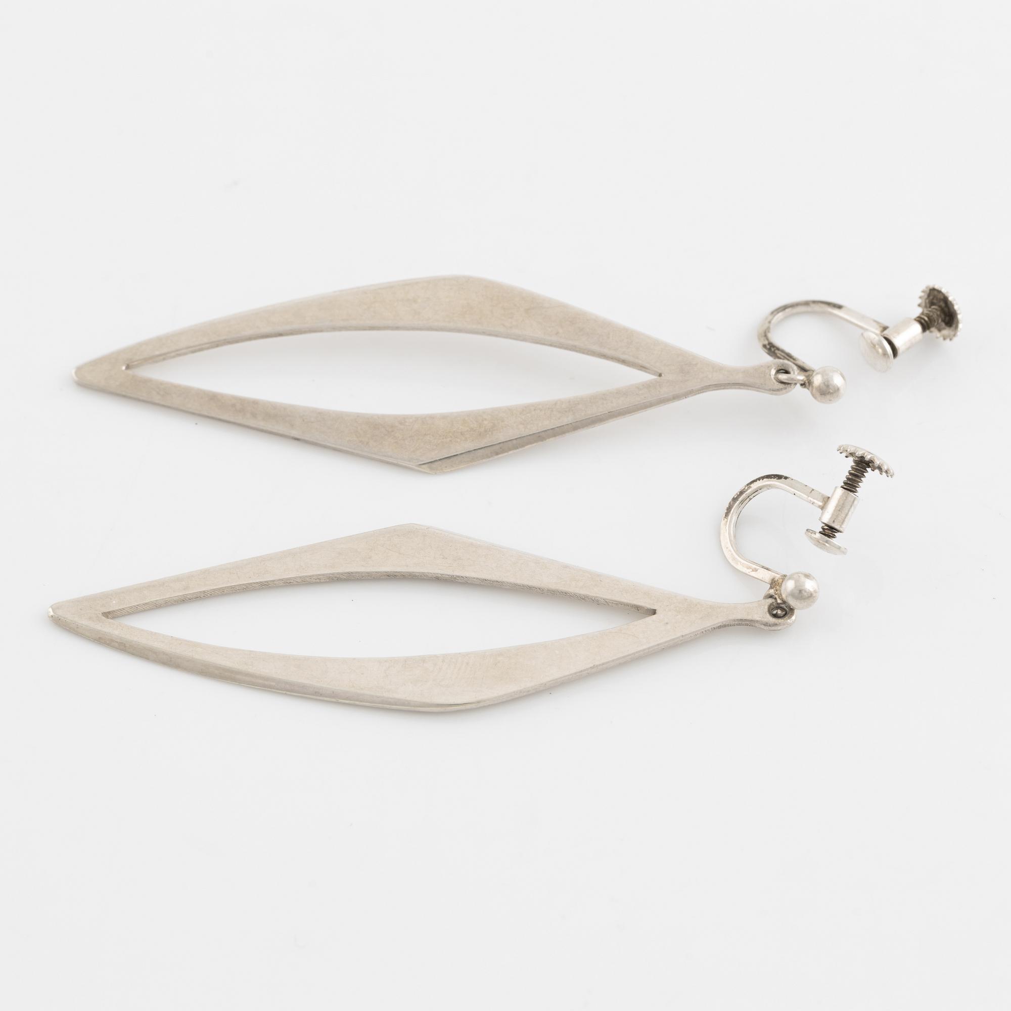 A pair of Birger Haglund silver earrings.