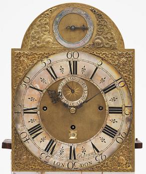 A George II japanned musical longcase clock by William Barrow (watchmaker in London 1700-36).