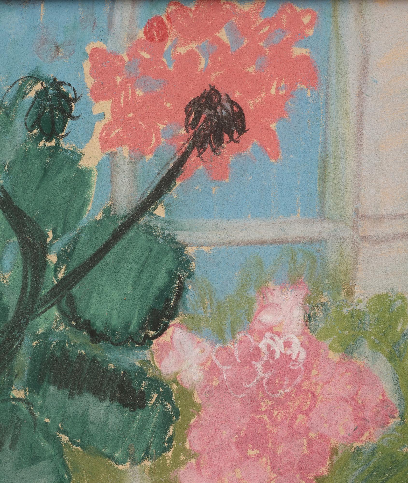 Inge Schiöler, Pelargoniums in the window.