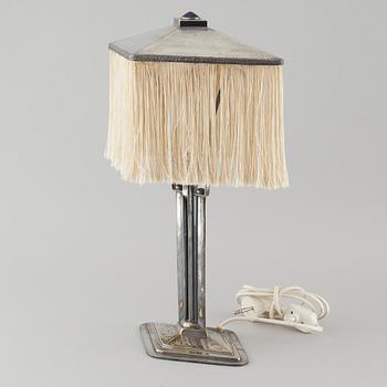 BORDSLAMPA, nysilver, 1910/20-tal.