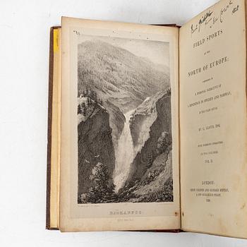 Collection of older books on hunting.