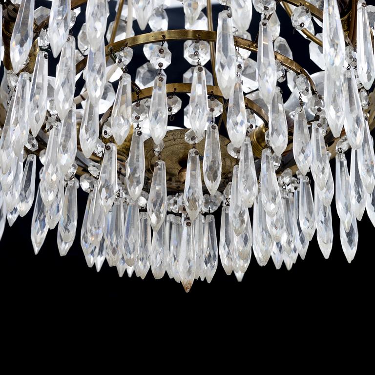 A Empire style chandelier, mid 20th Century.