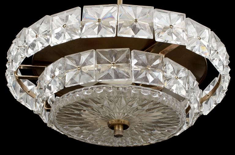 TAKPLAFOND, möjl Carl Fagerlund, Orrefors, 1900-talets mitt. Diameter 37 cm.