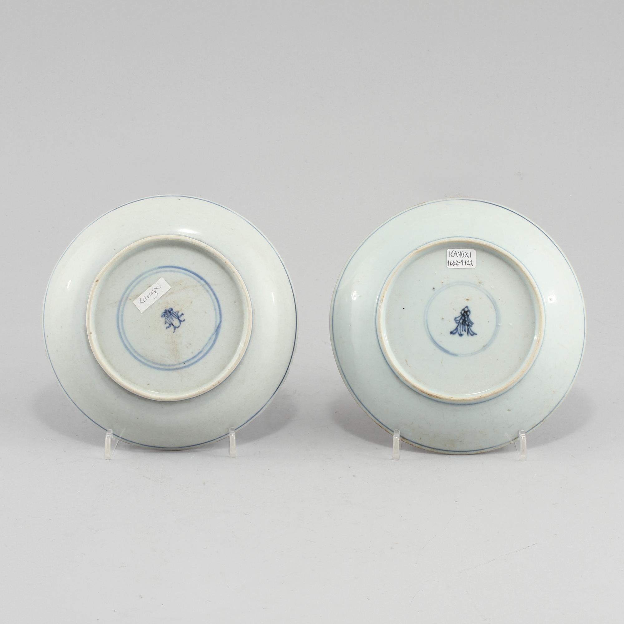 FAT, 2 st, porslin, Kina, Kangxi (1662 - 1722).
