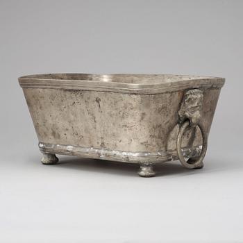 A Swedish pewter cooler by C. Ringeltaube 1773.