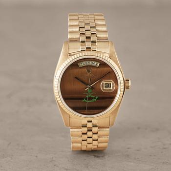 ROLEX, Oyster Perpetual, Day-Date, "Saudi Logo with King Fahd Signature", Chronometer, wristwatch, 36 mm,