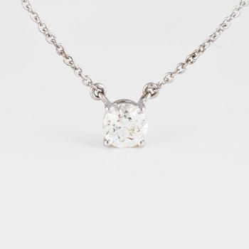 COLLIER, 18K vitguld med gammalslipad diamant ca 0.55 ct. Vikt 2,4 gram.