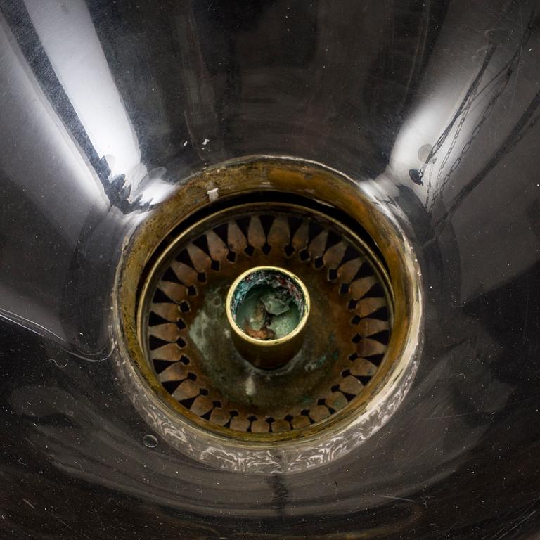 A 20th century glass ceiling light.