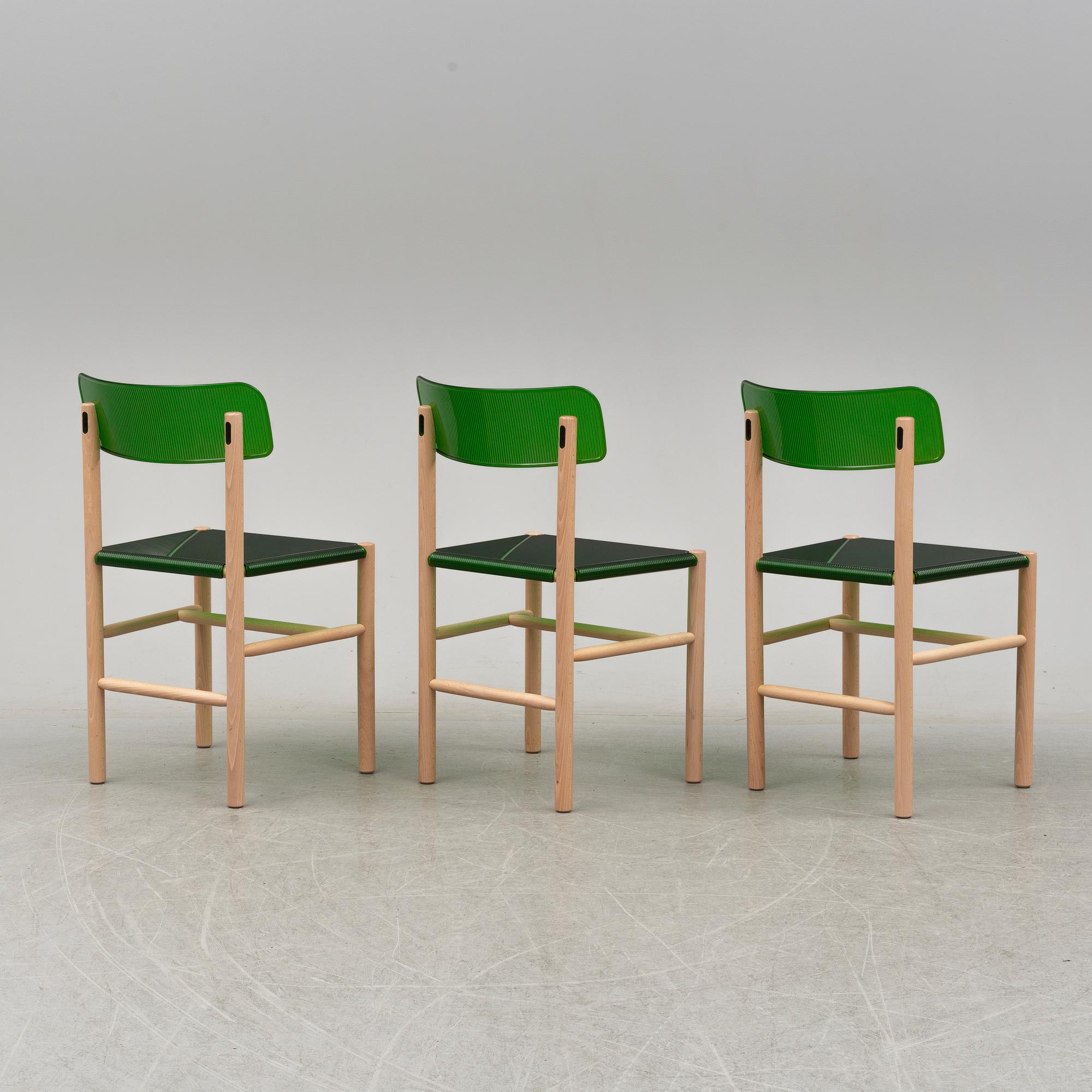 Three 'Trattoria' chairs by Jasper Morrison, Magis, 21st