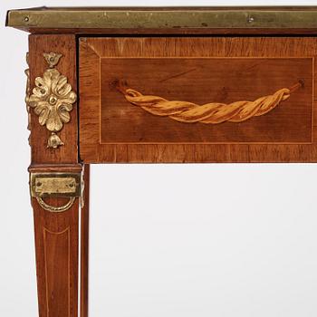 A Gustavian marquetry and gilt brass-mounted table by G. Iwersson (master in Stockholm 1778-1813).
