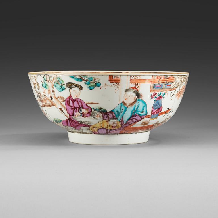 BÅLSKÅL, kompaniporslin. Qing dynastin, Qianlong (1736-95).