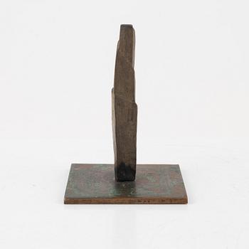 Arne Jones, sculpture, unsigned, wood on a metal base, height 10.5 cm.