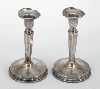LJUSSTAKAR, ett par, silver, MGAB, Uppsala, 1957.