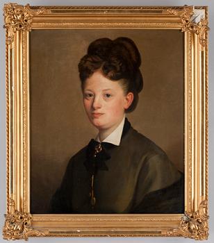 OKÄND KONSTNÄR, olja på duk. 1800-talets mitt.