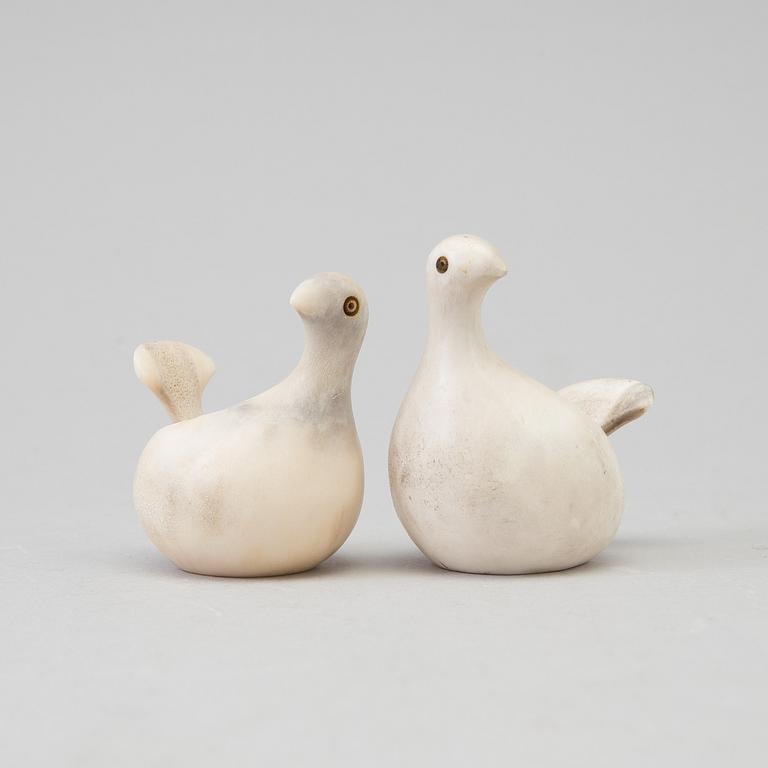 LARS PIRAK, 2 salt cellars with spoons.