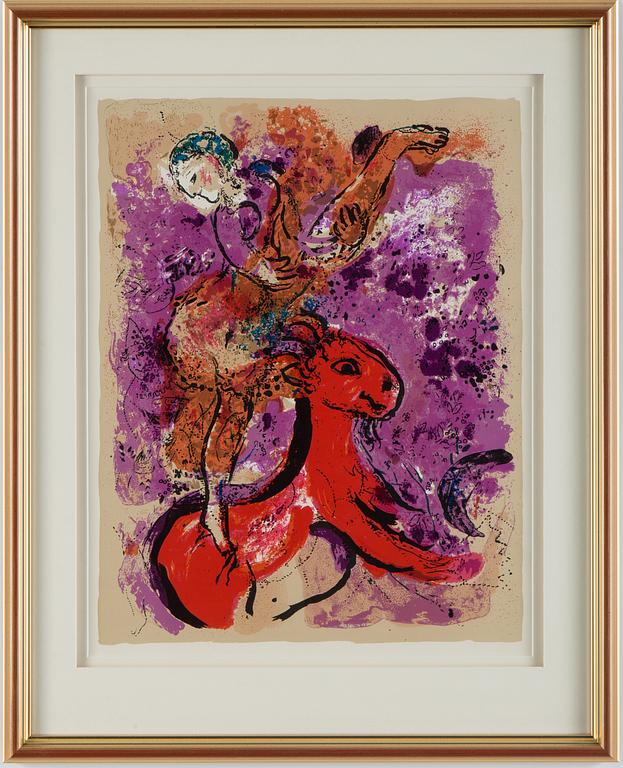 MARC CHAGALL, efter, 1957, färglitografisk affisch.