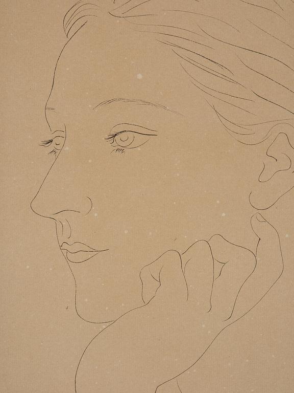 Tsuguharu Foujita, Young woman in profile (Tête de femme de profil).