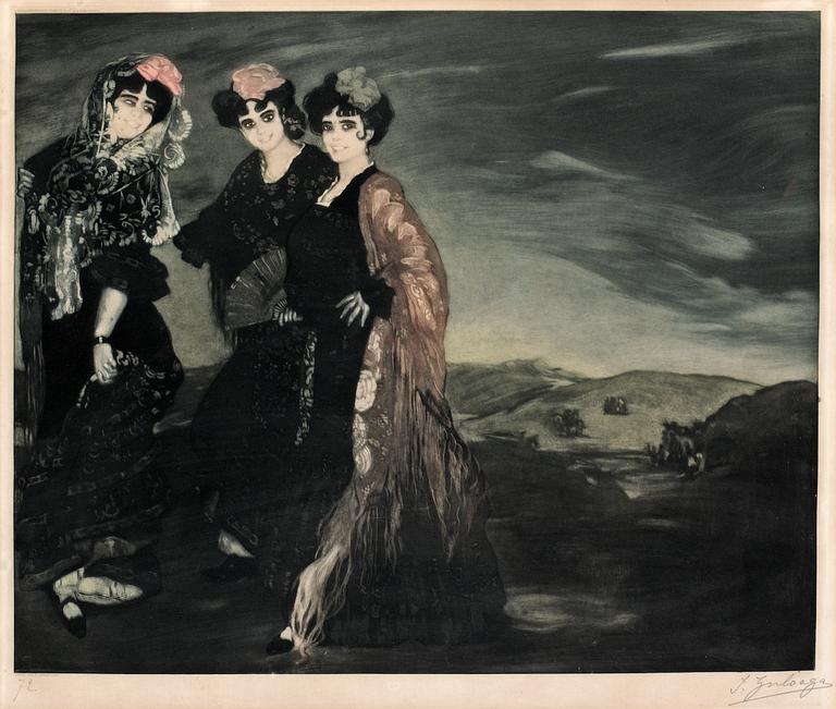 Ignacio Zuloaga (After), "Las tres primas" (Teodora, Esperanza and Candida).
