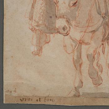 Nicolaes Berchem, Translation: "Woman on a donkey".