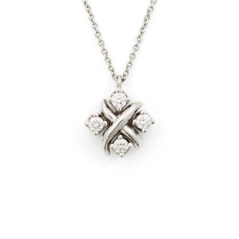 Tiffany & Co, "Lynn pendant", platinum with brilliant-cut diamonds.