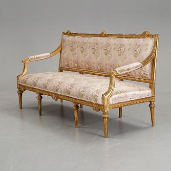 SOFFA, sengustaviansk, omkring år 1800.