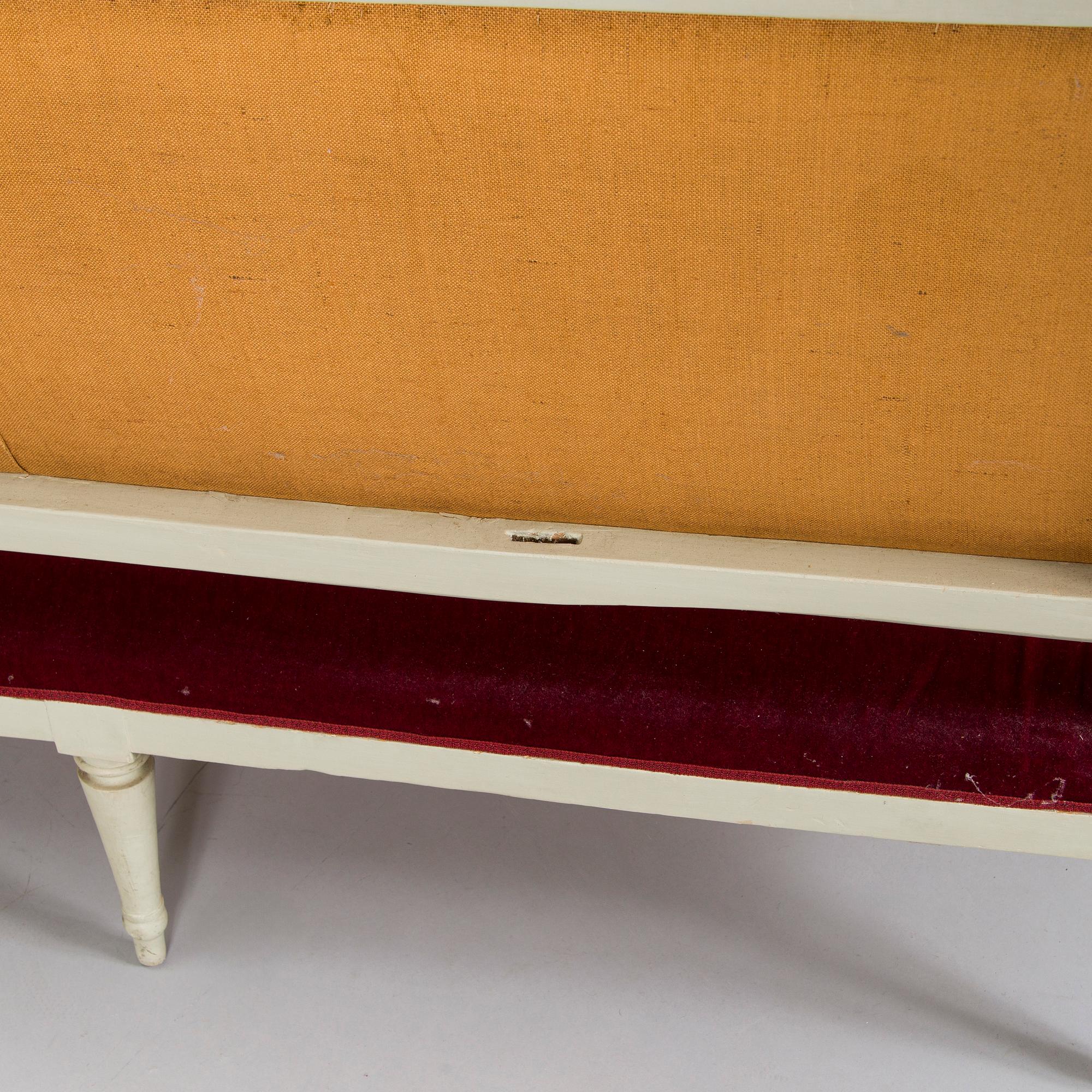 A Swedish Gustavian sofa, late 18th century.