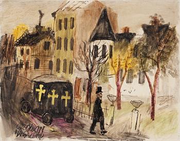 336. Olle Olsson-Hagalund, A funeral cortege.