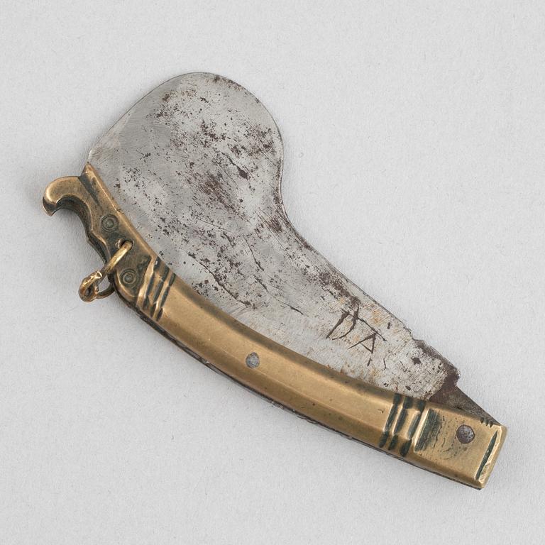 A feast knife, dated 1842.