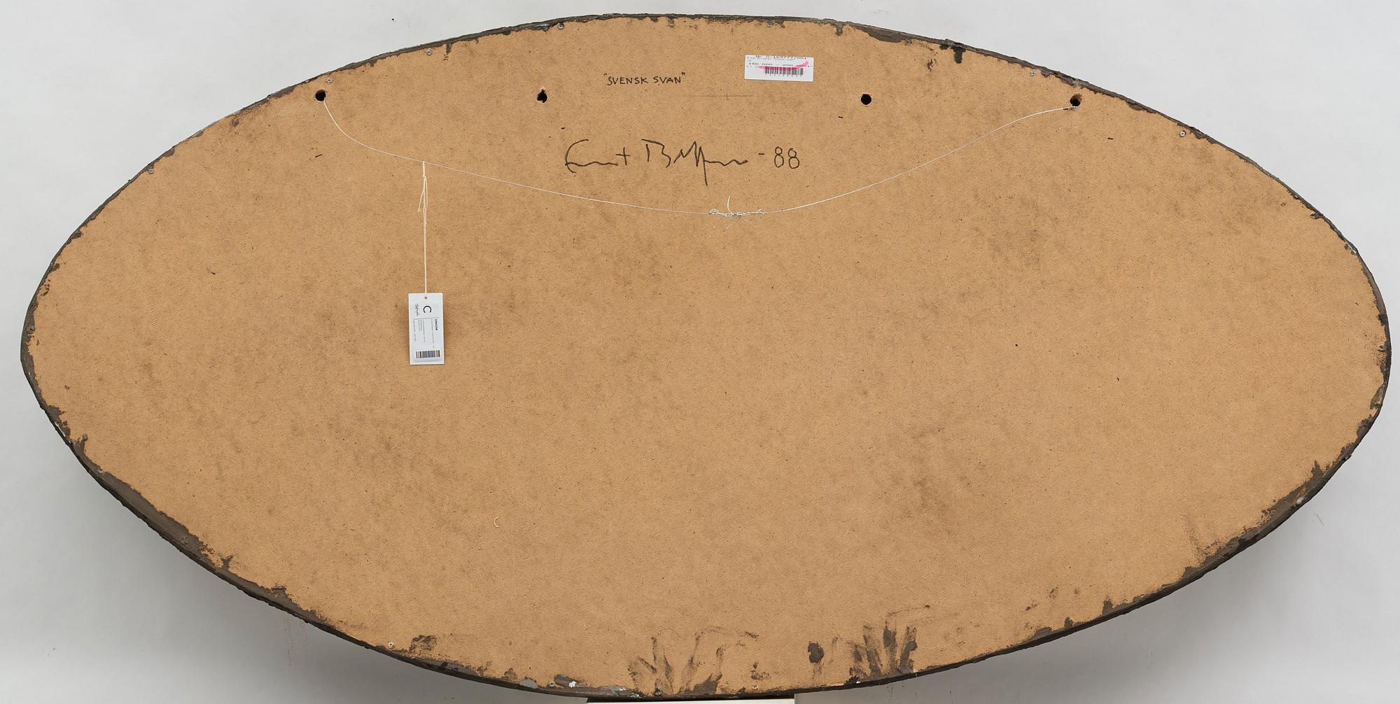 Ernst Billgren. Blandteknik, mosaik, pannå. Signerad Ernst Billgren och daterad -88 a tergo.