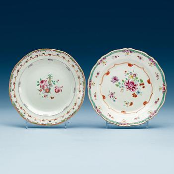 1594. A set of 11 famille rose dessert dishes, Qing dynasty, Qianlong (1736-95).