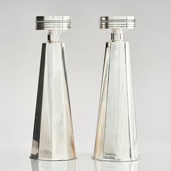 Markströms Guldsmeds Ab, a pair of sterling silver candlesticks, Uppsala, Sweden 1967.