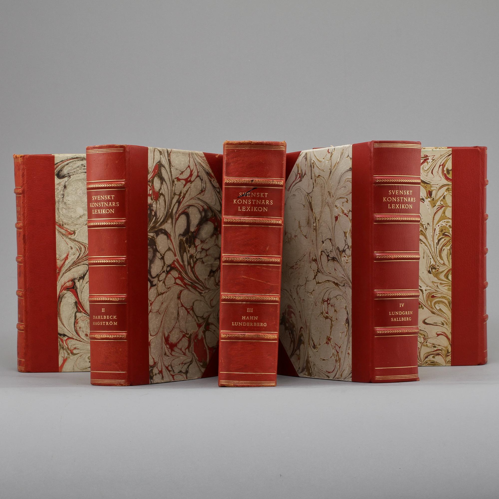 BÖCKER, 5 vol, "Svenskt Konstnärslexikon", Allhems förlag, Malmö, 1950/60-tal.