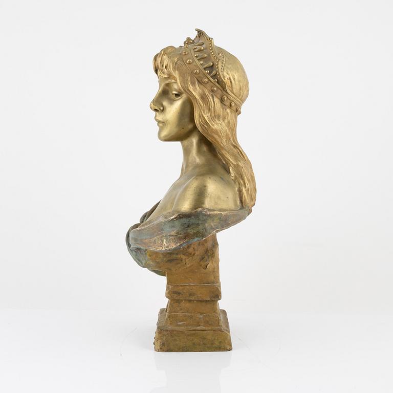 Emmanuel Villanis, skulptur. Signerad. Gjutarstämpel. Brons, höjd 55 cm.