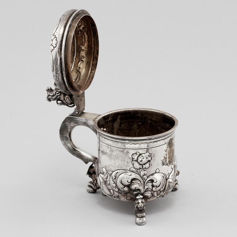STOP, silver, barockstil, C G Hallberg, Stockholm, 1945. Vikt 725 g.