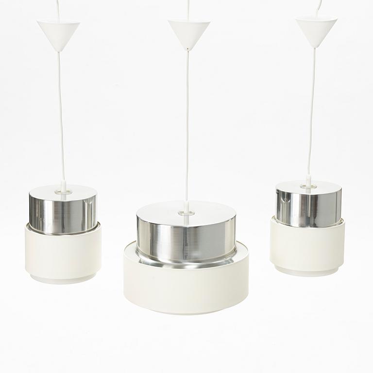 Uno & Östen Kristiansson, a group of three ceiling lights from the 'Cylindus-series', Luxus, Vittsjö, 1970's.