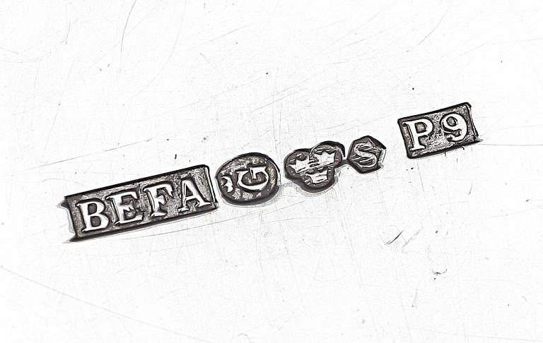 PARTI SILVER, 10 st, silver, bland annat BEFA Guld & Silverfabrik AB. Vikt 452g.