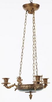 AMPLAR, ett par, empirestil, 1900-talets första hälft. Stämplade Stadsmissionens Industrihem, Stockholm. H 58.