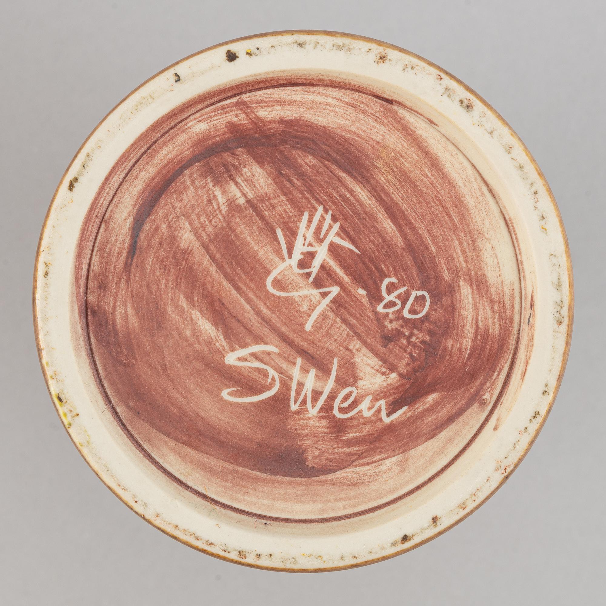 Sven Wejsfelt, a set of three stoneware vases for Gustavsbergs studio, 1980, 1987 and 1989.