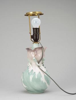 A Rörstrand Art Nouveau table lamp by Nils Emil Lundström, circa 1900.