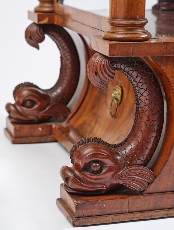 A Swedish Empire mahogany bibliothèque, ca 1830.