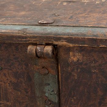 a 18th century wooden chest.
