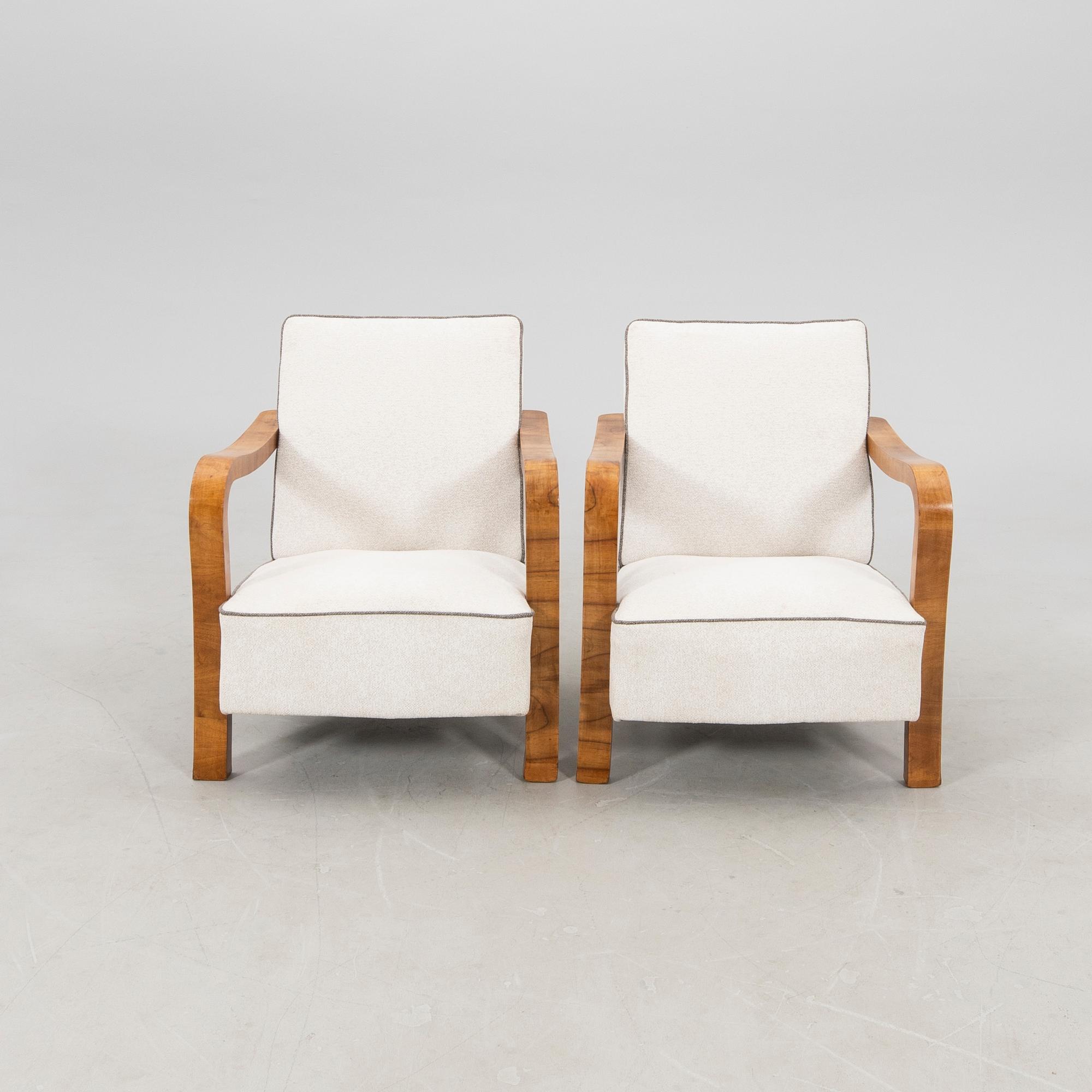 Karmstolar/Fåtöljer ett par Art Deco 1900-talets första hälft.