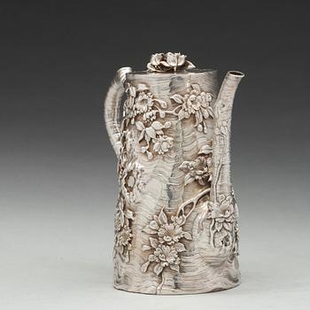 KAFFEKANNA, silver. Japan, tidigt 1900-tal.