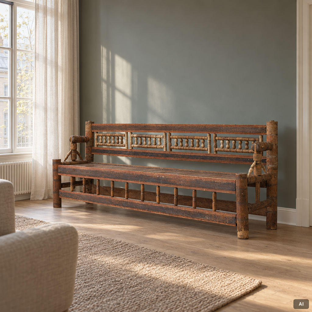 Turner's bench, folk art, 18th century.