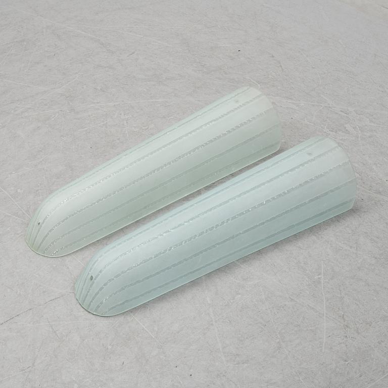 Glass shades for wall sconces, mid 20th century.