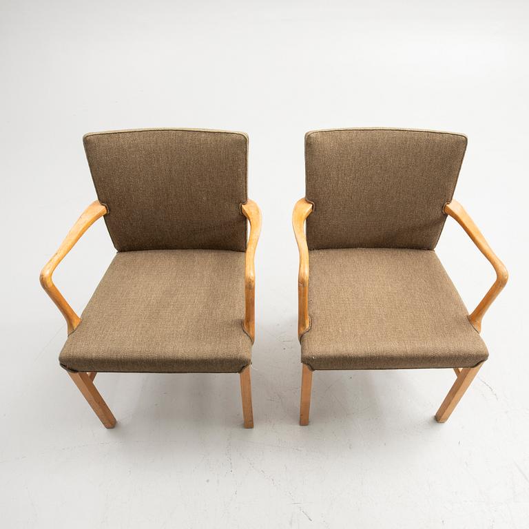 Ole Wanscher, Armchairs, 5, model “1752”, Fritz Hansen, 1940s.