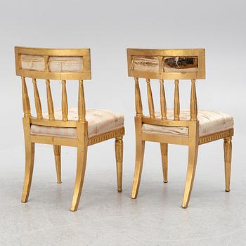 A pair of late Gustavian chairs, circa 1800.