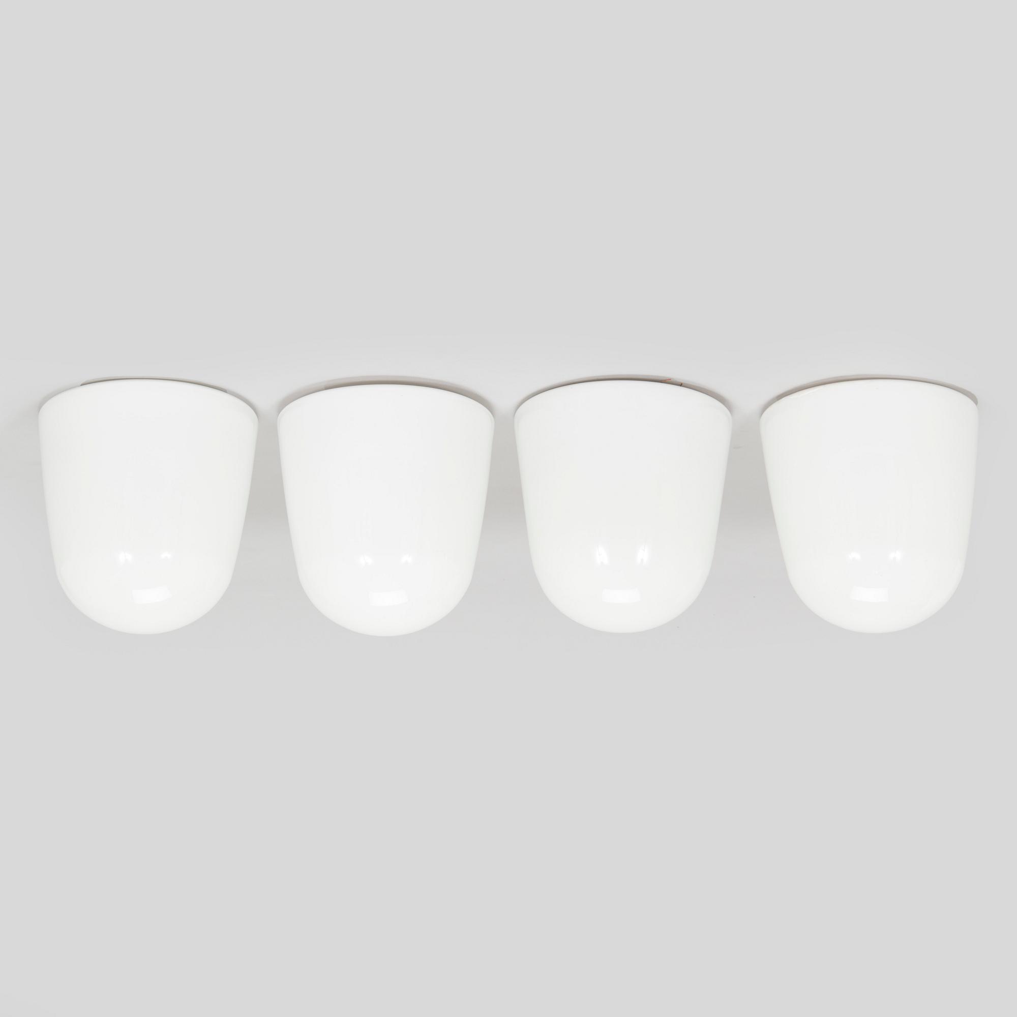 Paavo Tynell, a set of four model 80112 ceiling lights for Idman, mid-20th century.