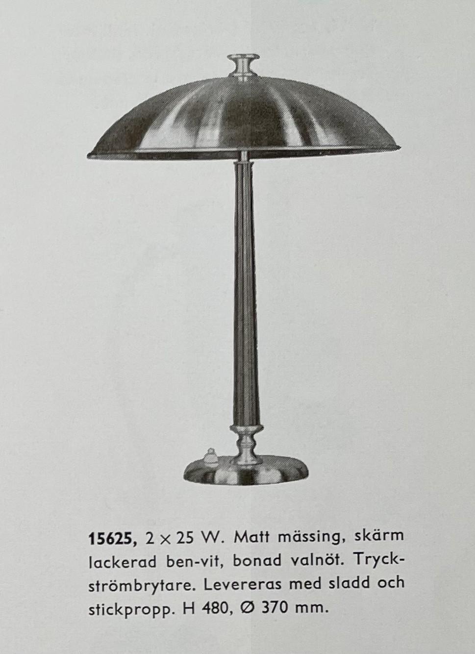 Erik Tidstrand or Bertil Brisborg, a table lamp model "15625", Arvid Böhlmarks Lampfabrik, Stockholm, 1950s-60s.